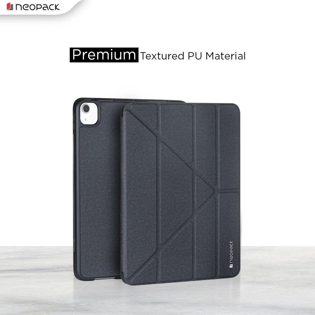 Neopack Zenith Y Fold Case With Pencil Holder For IPad Air 13", Fits: M2 & M3 Models / IPad Pro 12.9, Fits: 4th, 5th & 6th Gen. (Space Grey)