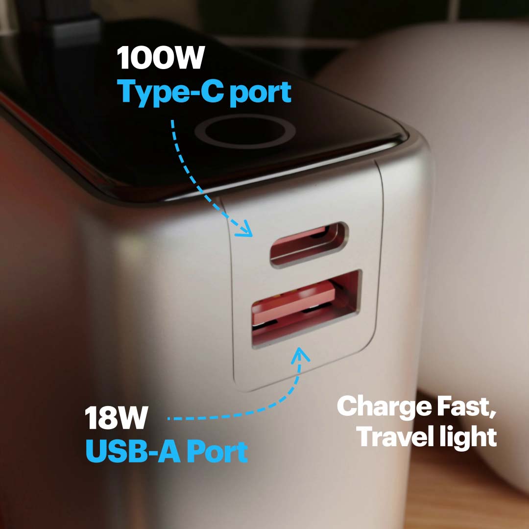 Giga Max smallest 25000mAh powerbank with 100W Built-in Type-C Cable