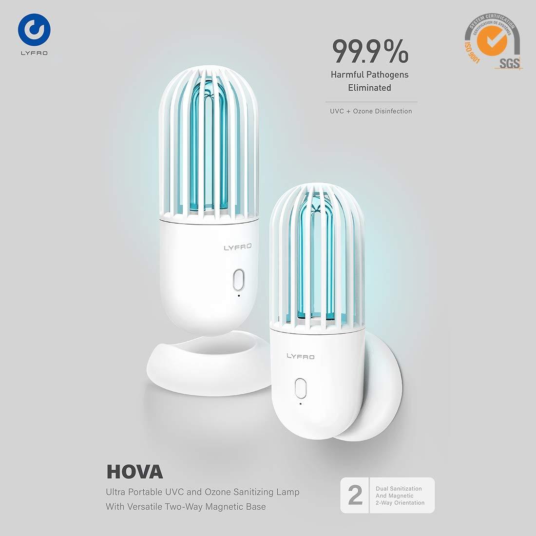 LYFRO Hova Tested and Certified Portable Rechargeable Ozone Sterilization Air Purifying UVC Disinfection Lamp (White) - Grab Your Gadget